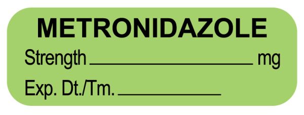 Medical Use Labels - Anesthesia Label, Metronidazole mg/mL, 1-1/2" x 1/2"