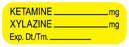 Medical Use Labels - Anesthesia Label, Ketamine/Xylazine mg, 1-1/2" x 1/2"