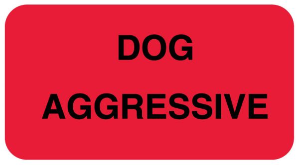 Medical Use Labels - Dog Aggressive, 1-5/8" x 7/8"