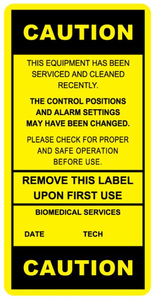 Medical Use Labels - Alarm Caution, 2" x 4"