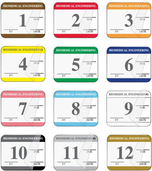 Medical Use Labels - Biomedical Engineering Inspection Label Kit, 1-1/4" x 1"