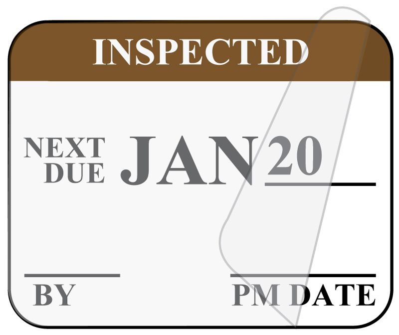 Medical Use Labels - Monthly Self-Laminating Inspection Labels