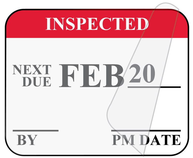 Medical Use Labels - Monthly Self-Laminating Inspection Labels