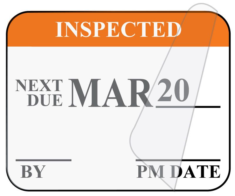 Medical Use Labels - Monthly Self-Laminating Inspection Labels