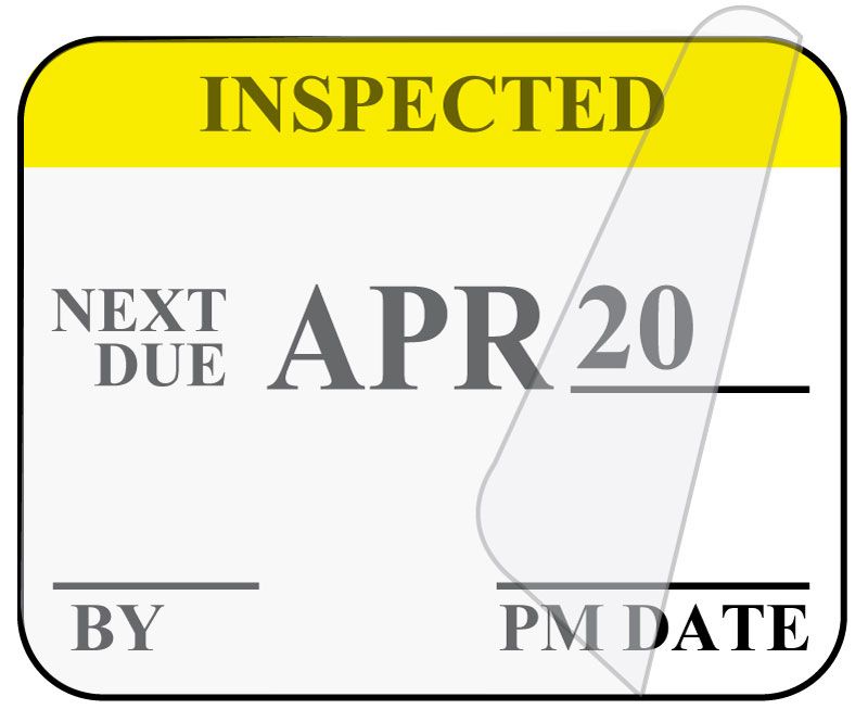 Medical Use Labels - Monthly Self-Laminating Inspection Labels