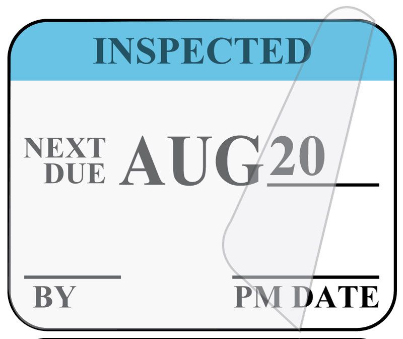 Medical Use Labels - Monthly Self-Laminating Inspection Labels