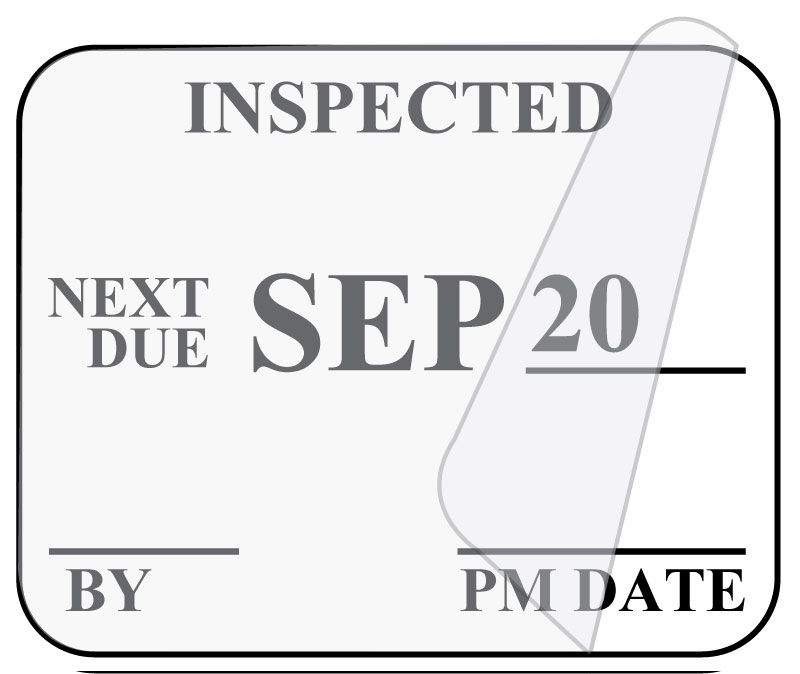 Medical Use Labels - Monthly Self-Laminating Inspection Labels