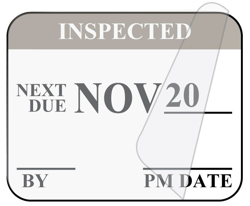 Medical Use Labels - Monthly Self-Laminating Inspection Labels