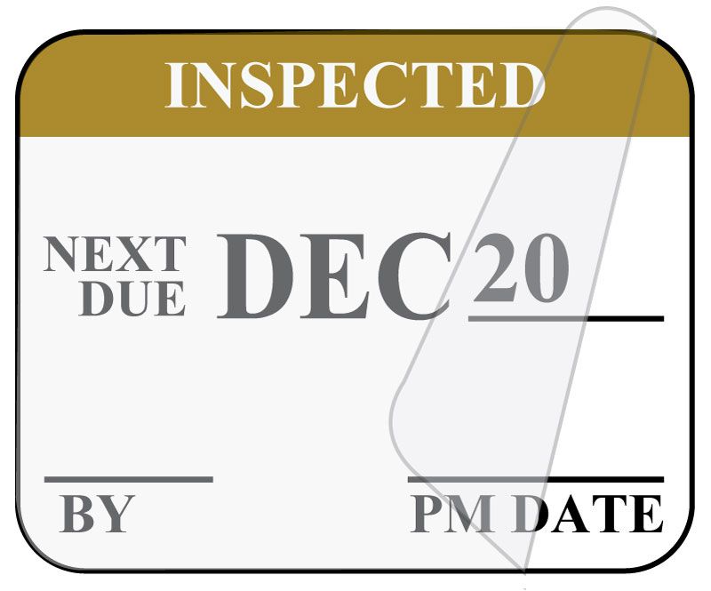 Medical Use Labels - Monthly Self-Laminating Inspection Labels