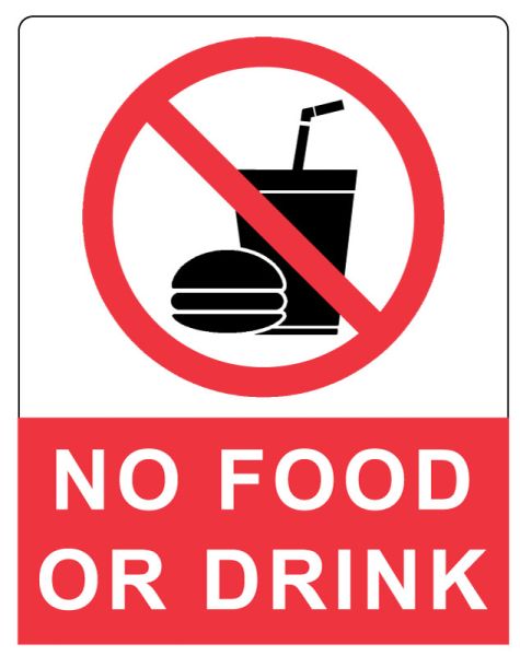 Medical Use Labels - NO FOOD OR DRINK Storage Label, 4-1/2" x 5-1/2"