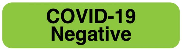 Medical Use Labels - COVID 19 NEGATIVE, 1-1/4" x 5/16"