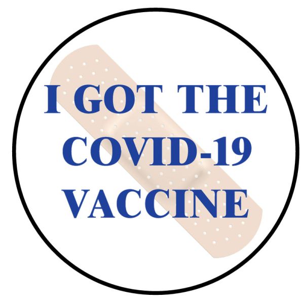 Medical Use Labels - I Got the Covid-19 Vaccine Badge Label, Blue 3/4" Dia