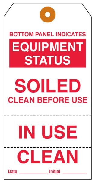 Medical Use Labels - Equipment Clean Status Tag, 6-1/4" x 3-1/8