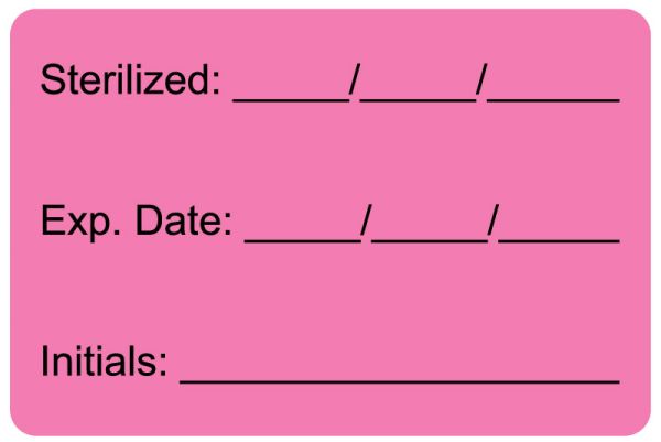 Medical Use Labels - Sterilization Label EXP DATE, 3" x 2"