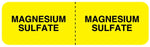 Medical Use Labels - MAGNESIUM SULFATE, I.V. Line Identification Label, 3" x 7/8"