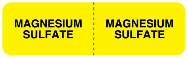 Medical Use Labels - MAGNESIUM SULFATE, I.V. Line Identification Label, 3" x 7/8"