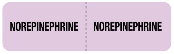 Medical Use Labels - NOREPINEPHRINE, I.V. Line Identification Label, 3" x 7/8"