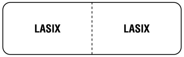 Medical Use Labels - LASIX I.V. Line Identification Label, 3" x 7/8"