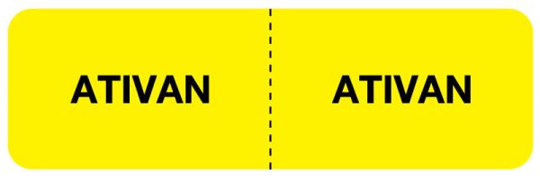 Medical Use Labels - ATIVAN, I.V. Line Identification Label, 3" x 7/8"