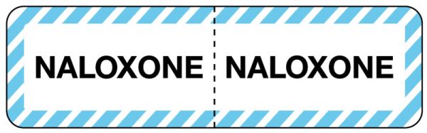 Medical Use Labels - NALOXONE I.V. Line Identification Label, 3" x 7/8"