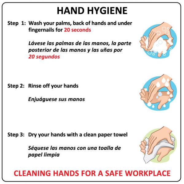 Medical Use Labels - Clean Hand Hygiene Label, 6" x 6"