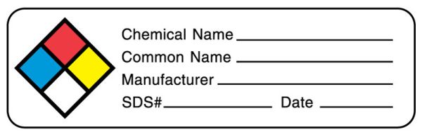 Medical Use Labels - Chemical Hazard Label, 3" x 7/8"