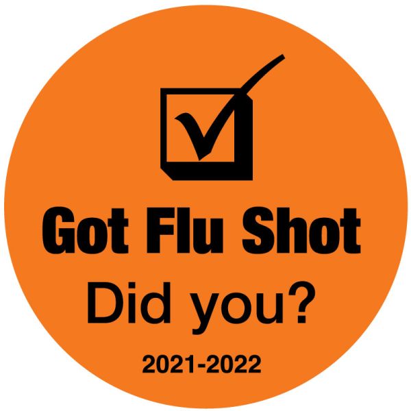 Medical Use Labels - Got Flu Shot Did you?, Orange, 3/4" Dia