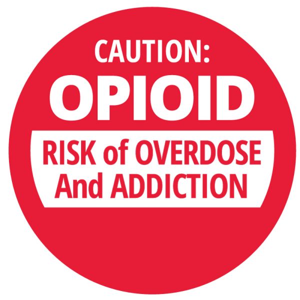 Medical Use Labels - Opioid Warning, 3/4" Dia