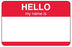 Medical Use Labels - VISITOR BADGE, HELLO - RED - 2-3/4X1-3/4