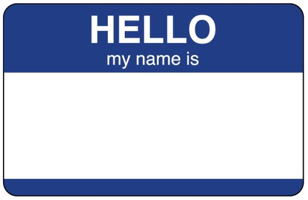 Medical Use Labels - VISITOR BADGE, HELLO - BLUE - 2-3/4X1-3/4