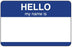 Medical Use Labels - VISITOR BADGE, HELLO - BLUE - 2-3/4X1-3/4