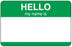 Medical Use Labels - VISITOR BADGE, HELLO - GREEN - 2-3/4X1-3/4