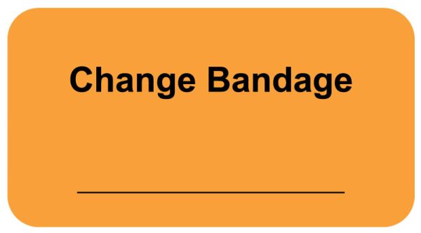 Medical Use Labels - CHANGE BANDAGE Patient Care Label, 1-5/8" x 7/8"