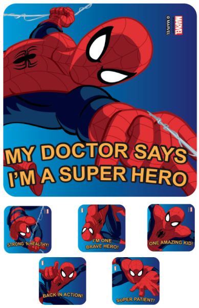 Medical Use Labels - SPIDER MAN, Kids' Sticker, 2-1/2" x 2-1/2"