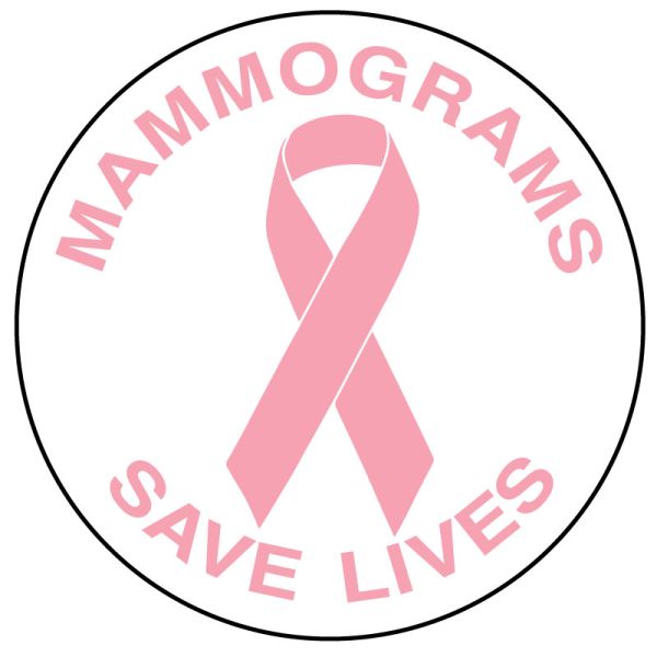 Medical Use Labels - Mammograms Save Lives, 2" Diameter