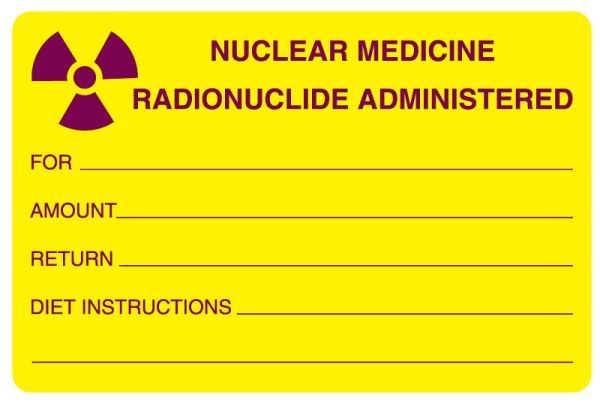 Medical Use Labels - Nuclear Medicine Communication Label, 4" x 2-5/8"