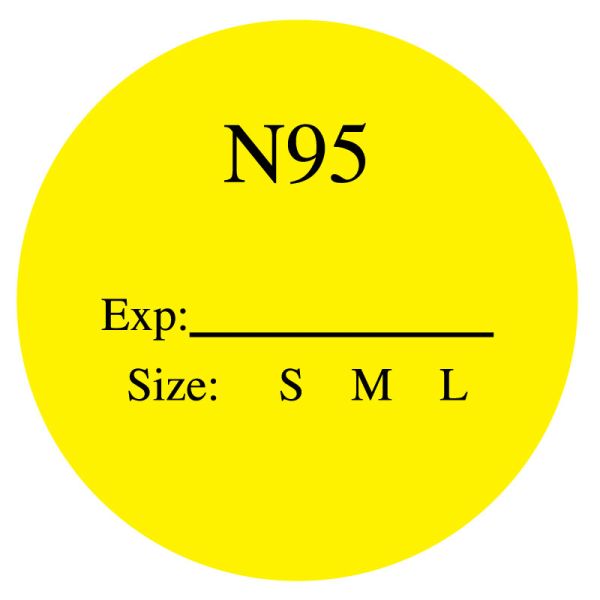 Medical Use Labels - N95 Label, 1" Dia