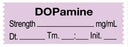 Medical Use Labels - Anesthesia Tape, Dopamine mg/mL, Date Time Initial, 1-1/2" x 1/2"