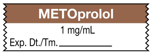 Medical Use Labels - Anesthesia Tape, Metoprolol 1mg/mL, 1-1/2" x 1/2"