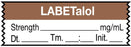 Medical Use Labels - Anesthesia Tape, Labetalol mg/mL, Date Time Initial, 1-1/2" x 1/2"