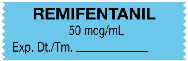 Medical Use Labels - Anesthesia Tape, Remifenanil 50mcg/mL, 1-1/2" x 1/2"