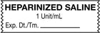 Medical Use Labels - Anesthesia Tape, Heparinized Saline 1 Unit/mL , 1-1/2" x 1/2"