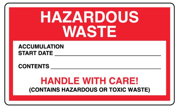 Medical Use Labels - HAZARDOUS WASTE, Shipping Label, 5" x 3"