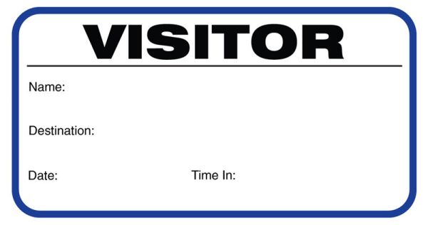 Medical Use Labels - Visitor Pass Book with Duplicate, 3-1/2" x 1-7/8"