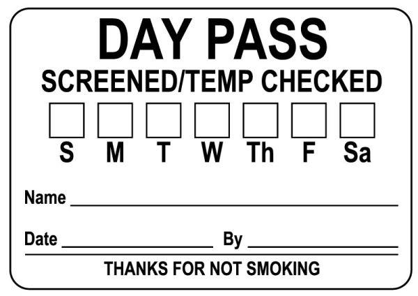 Medical Use Labels - Day Pass Screened, 3" x 2"