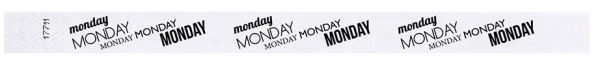 Medical Use Labels - MONDAY Adult Tyvek Weekday Wristband, 10" x 3/4"