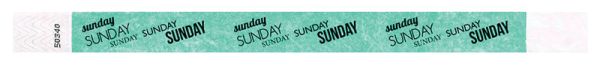 Medical Use Labels - SUNDAY Adult Tyvek Weekday Wristband, 10" x 3/4"