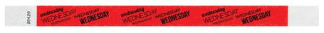 Medical Use Labels - WEDNESDAY Adult Tyvek Weekday Wristband, 10" x 3/4"