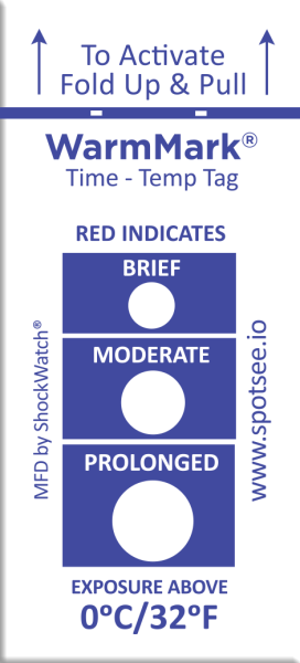 Medical Use Labels - WarmMark Single-Use Temperature Indicator 0C/32F