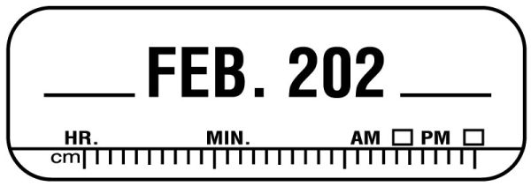 Medical Use Labels - X-Ray Date Label Feb 202__, 1-1/2" x 1/2"